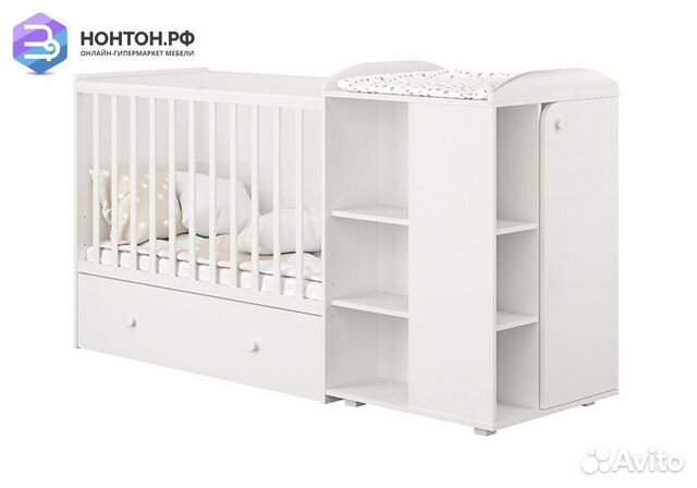 Кроватка-трансформер с комодом Ameli 800 белый