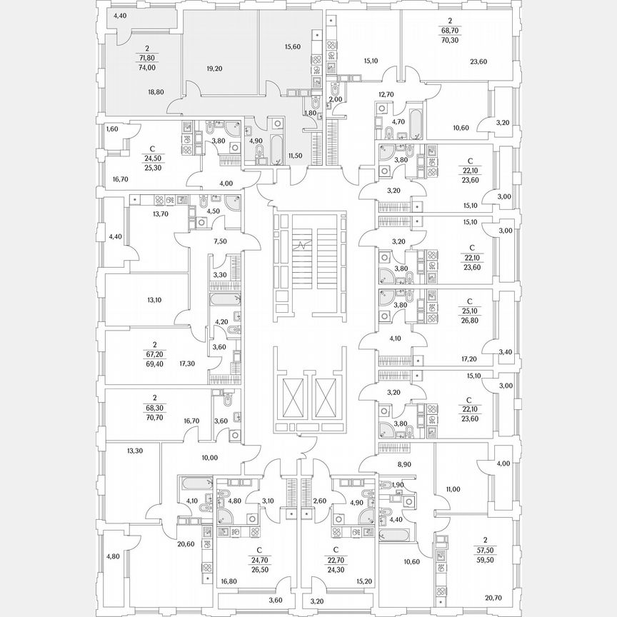 2-к. квартира, 30,9 м², 11/13 эт.