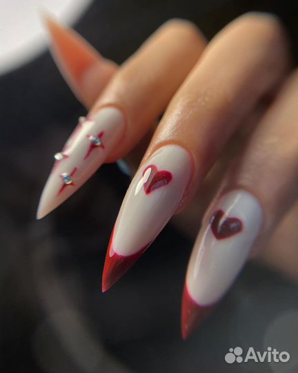 Маникюр гель лак наращивание