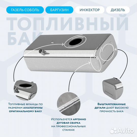 Бензобак 70л Соболь, Баргузин инжектор/дизель