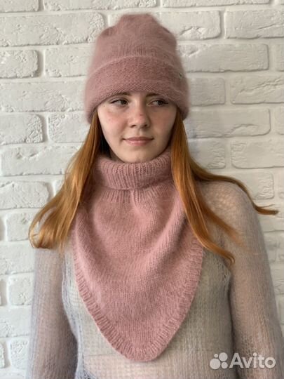 Шапка женская бини из ангоры