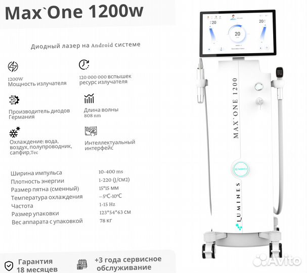 Диодный лазер «Lumines» MaxOne 1200W