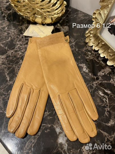 Перчатки женские кожаные