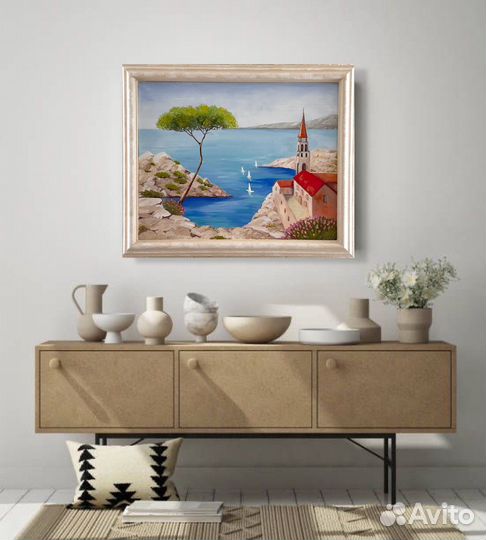 Картина морской пейзаж маслом на холсте