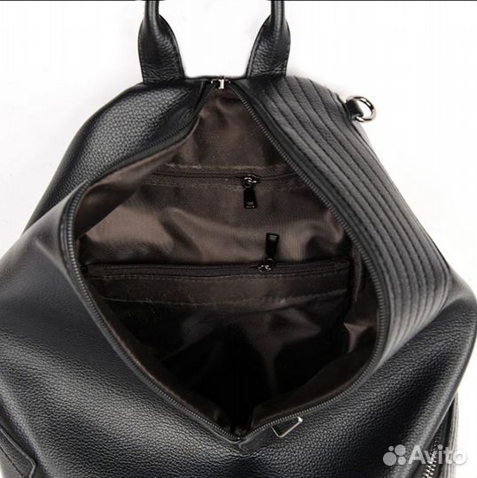 Рюкзак женский кожаный черный с Москвы