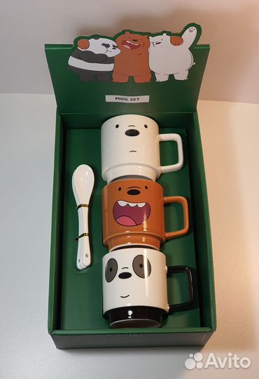 Набор керамических кружек и ложек