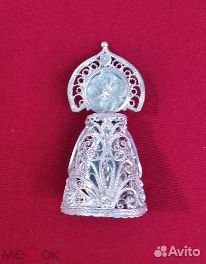 Кукла Ювелирная из Скани Серебро Фигурка Финифть