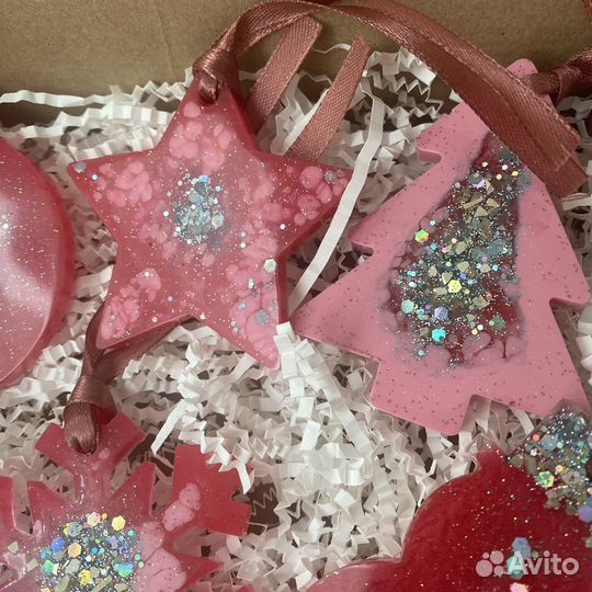 Подарок елочные игрушки из эпоксидной смолы