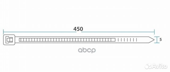 Хомут nylon 450x5 мм 100 шт черный Rexant 1863