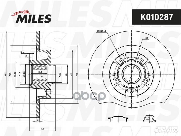 Диск тормозной renault laguna II 1.6-3.0 01