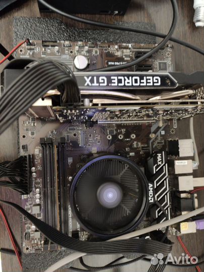 Комплект мать, проц, оперативка,видюха