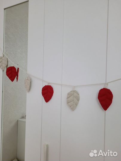 Гирлянда из ткани Листики