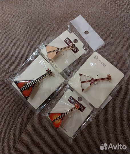 Брошки - балалайки, 4 и 5 см