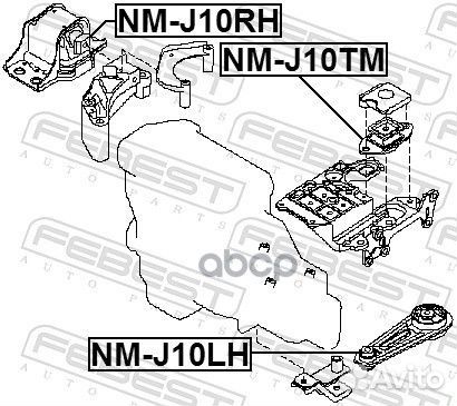 Опора двигателя nissan qashqai 06-13 правая (ги