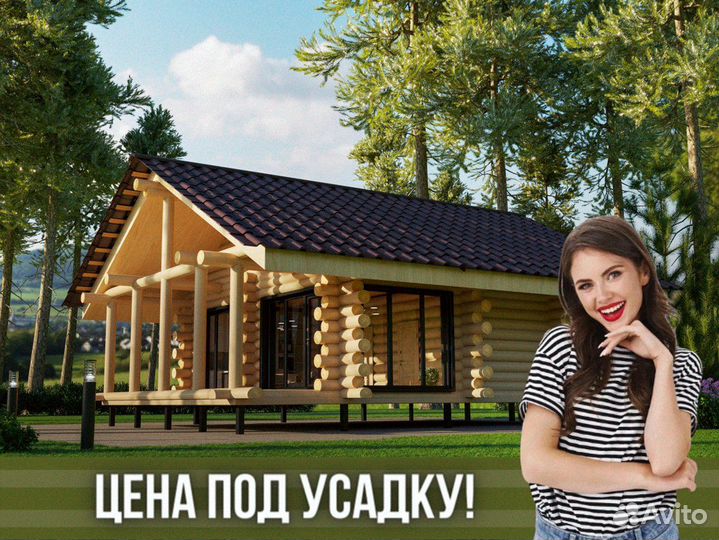 Сруб дома 11х8 с террасой ручная рубка