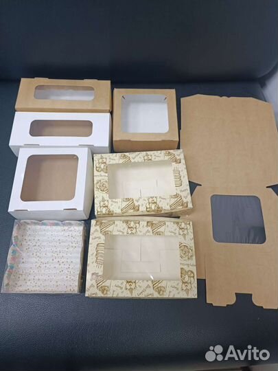 Подарочная коробка упаковка крафт с окном