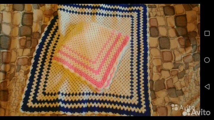 Плед детский новый 90/90, ручная работа