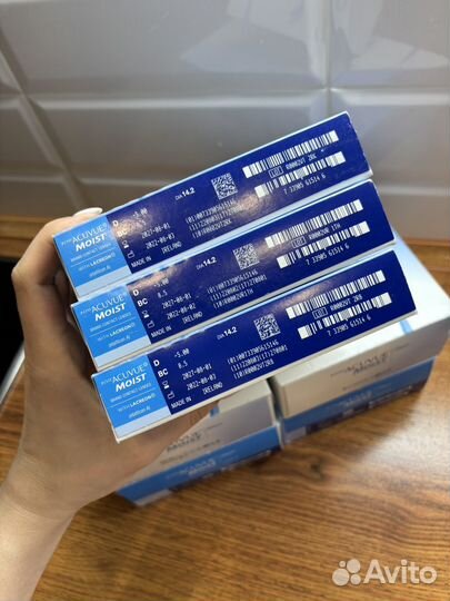 Новые контактные линзы acuvue moist 1 day 90 шт