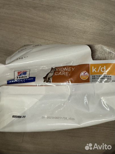 Кошачий корм hill's k/d курица 3 кг