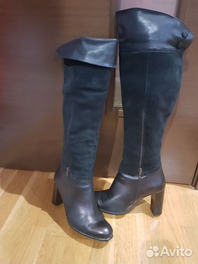 Сапоги ботфорты 38 размер зима,нат.кожа и замша