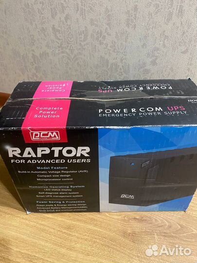 Ибп Powercom Raptor RPT-600A euro, черный это заго