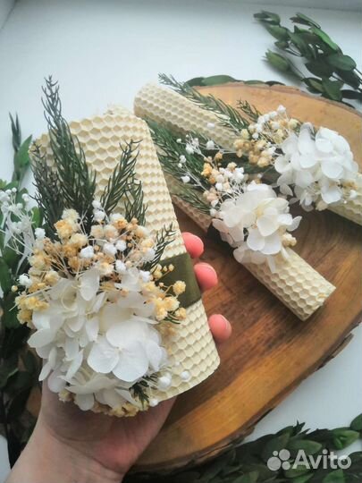 Семейный очаг, свечи из вощины, свадебный набор