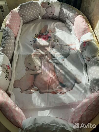 Бортики, одеяло и подушка в детскую кроватку