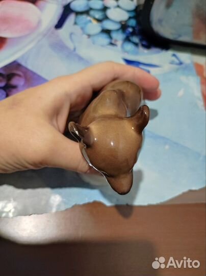 Статуэтка лфз «Медвежонок присевший» СССР