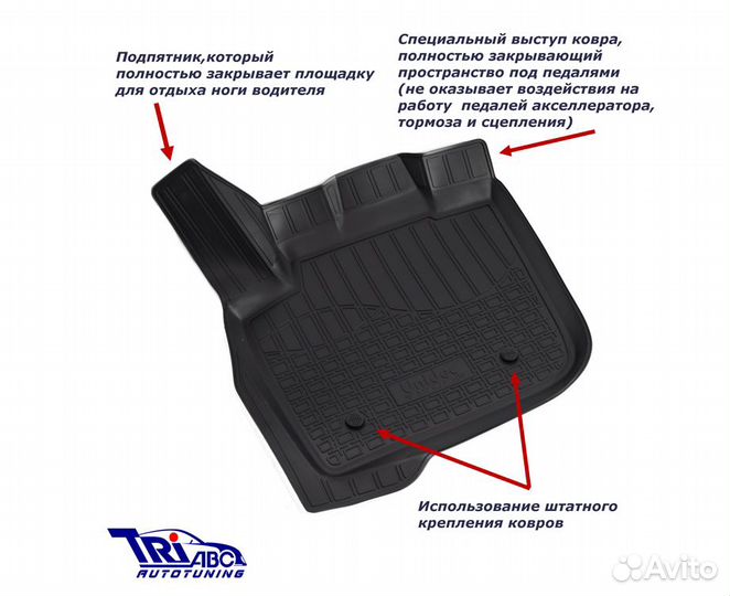 Коврик багажника peugeot 206 1998-2012