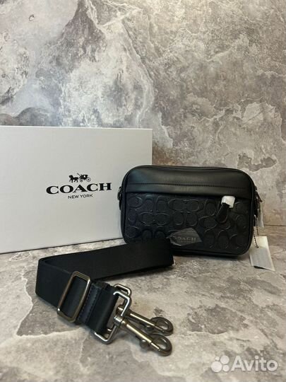 Мужская кожаная сумка через плечо Coach