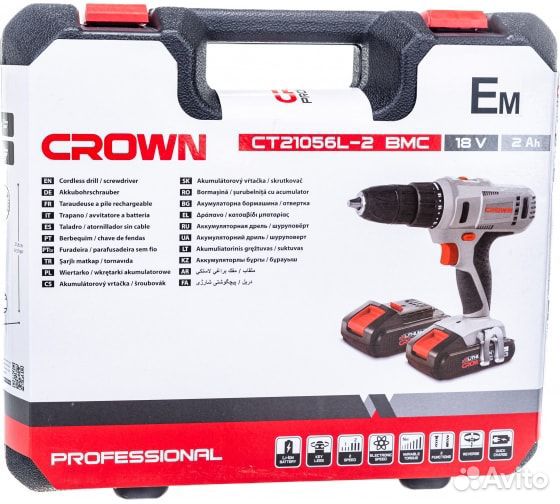 Шуруповерт crown CT21056LH-2 BMC 18V