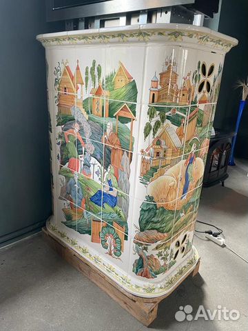 Печь - камин, Изразец, Керамика, роспись