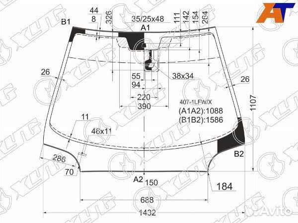 Стекло лобовое peugeot 407
