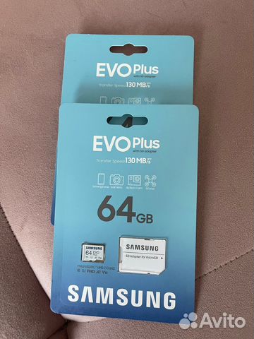 Карта памяти Samsung EVO Plus 64Gb, 128Gb