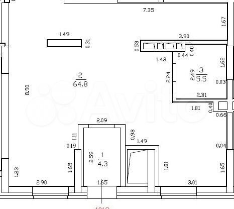 Свободного назначения, 75 м²