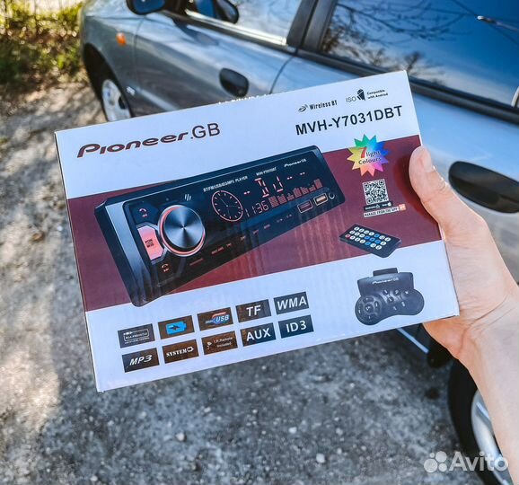 Магнитола Pioneer 1din с bluetooth, новая