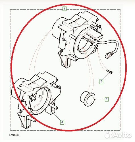 Шлейф подрулевой Land Rover Freelander 1