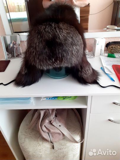 Шапка из чернобурки унисекс