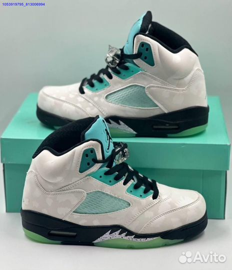 Кроссовки nike air jordan 5 island green