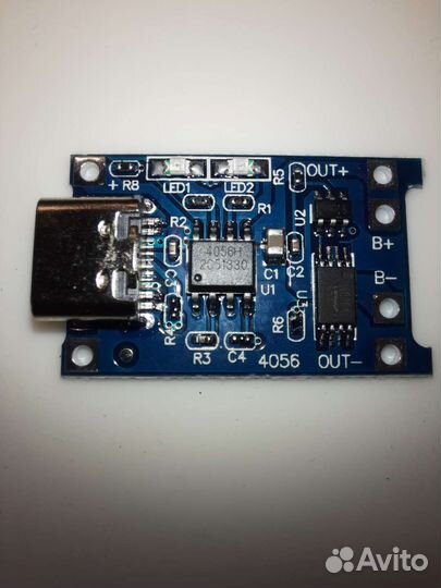 Плата зарядки Li-ion акб тр4056 5v 1A с защитой