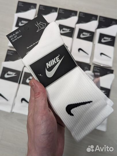 Носки nike высокие белые
