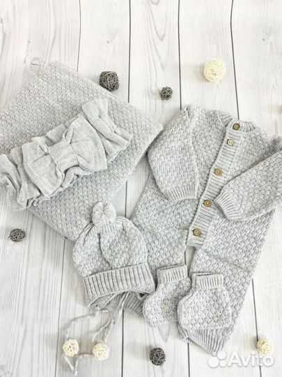Комплект на выписку вязаный (осень/весна)