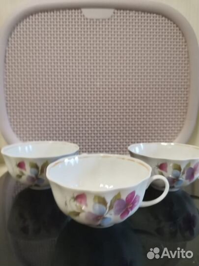 Чайные чашки Костяной фарфор. Дулево