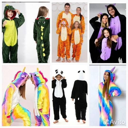 Кигуруми пижама разные персонажи и размеры80-180см