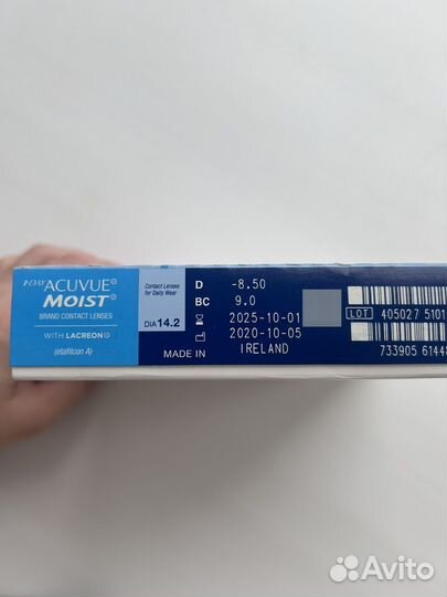 Контактные линзы acuvue 1-DAY moist, 90 шт