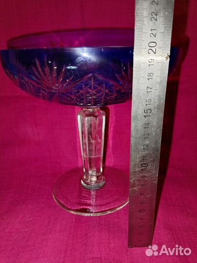 Ваза для фруктов на ножке хрусталь СССР