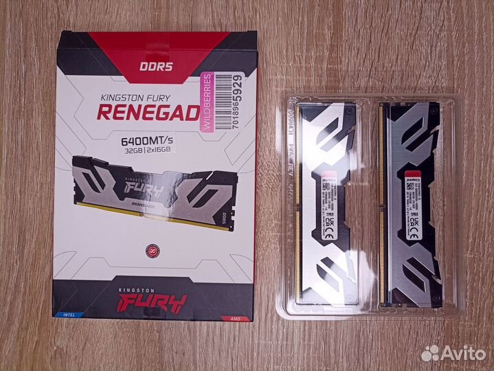 Kingston fury Renegade 2x16гб DDR5 6400 CL32