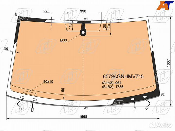 Лобовое стекло Volkswagen Transporter T6