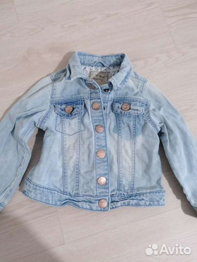 Джинсовая куртка рубашка для девочки 104 Next