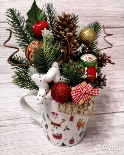 Новогодняя композиция в кружке